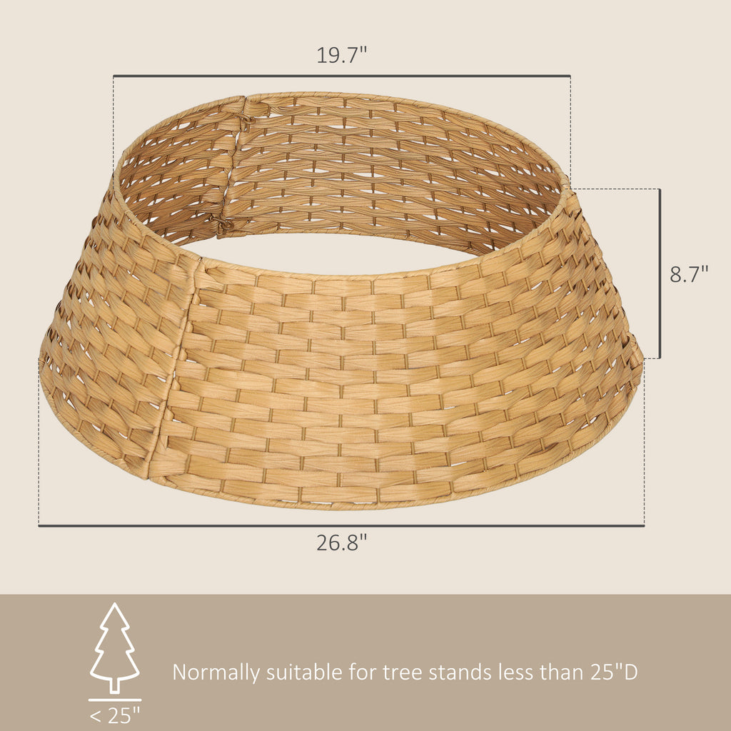 Woven rattan-look Christmas tree collar