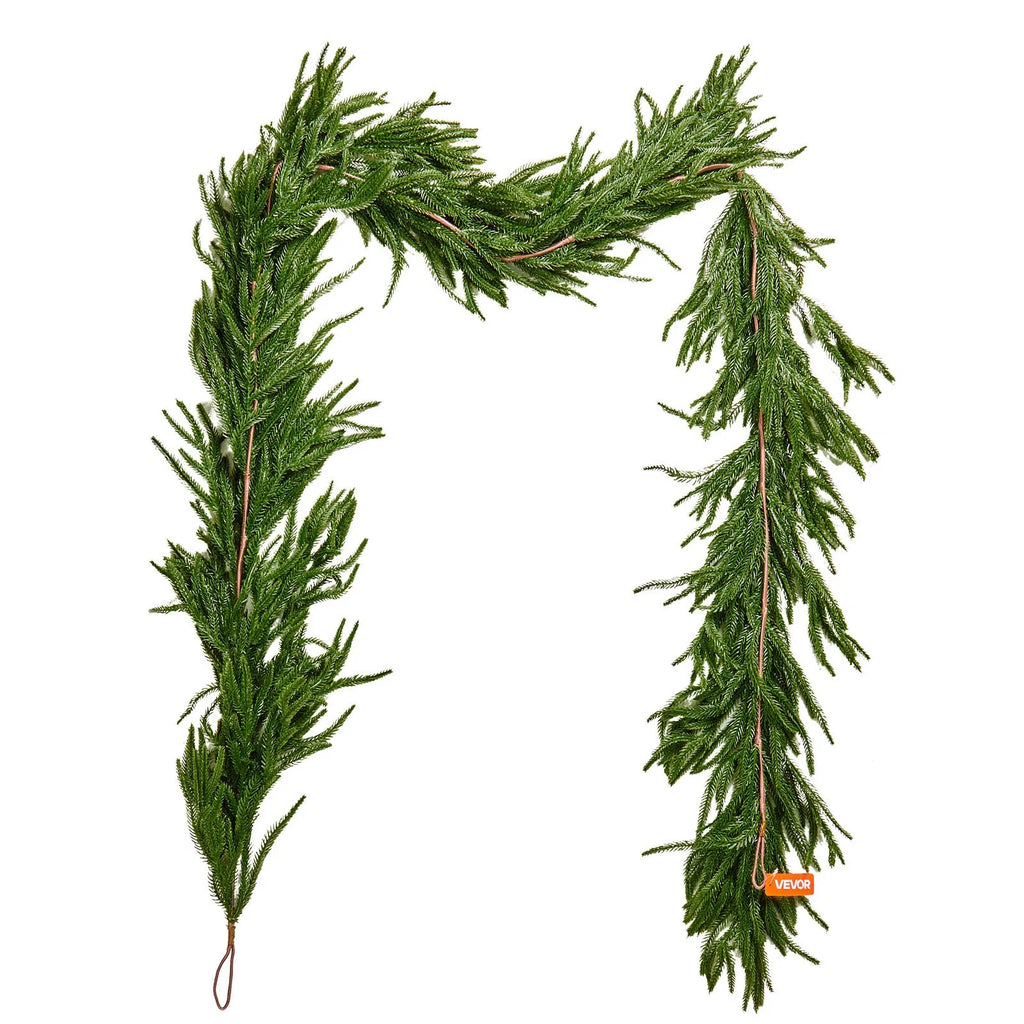 Faux Norfolk pine Christmas garland, 9 ft