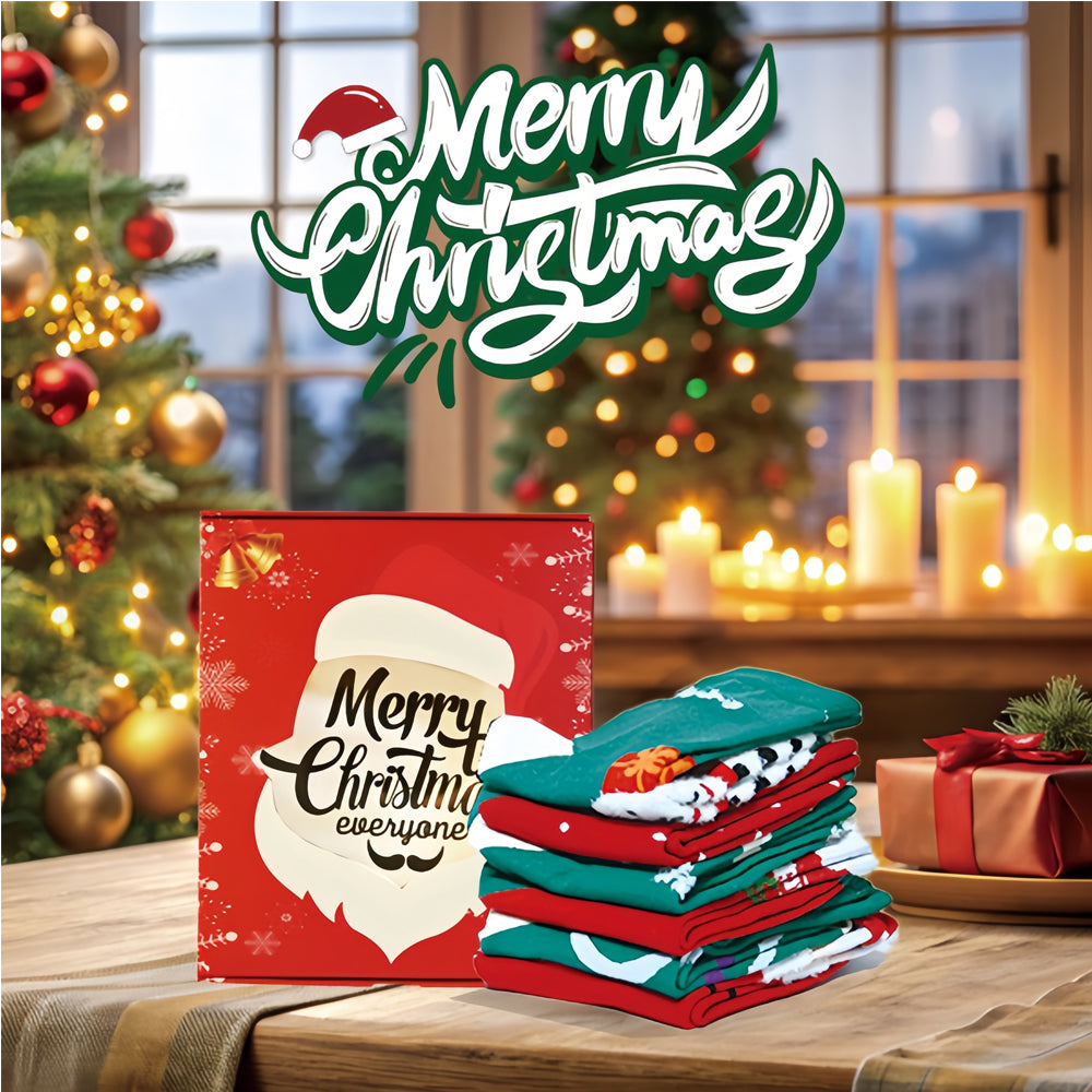 Plush Christmas Stockings, Set of 6 (18 in) with Gift Box