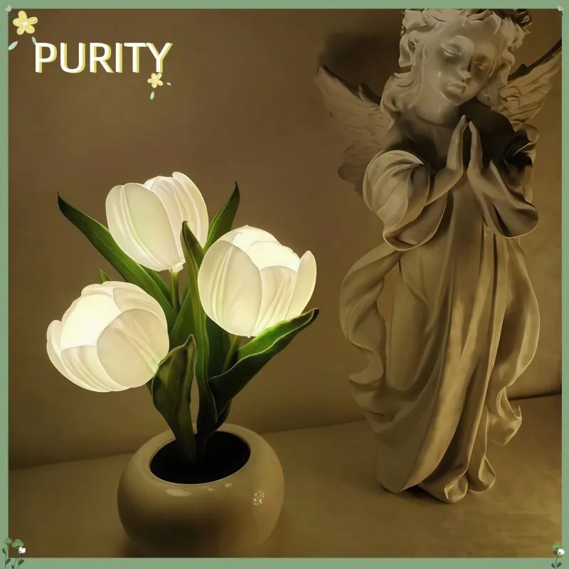 White tulip lamp