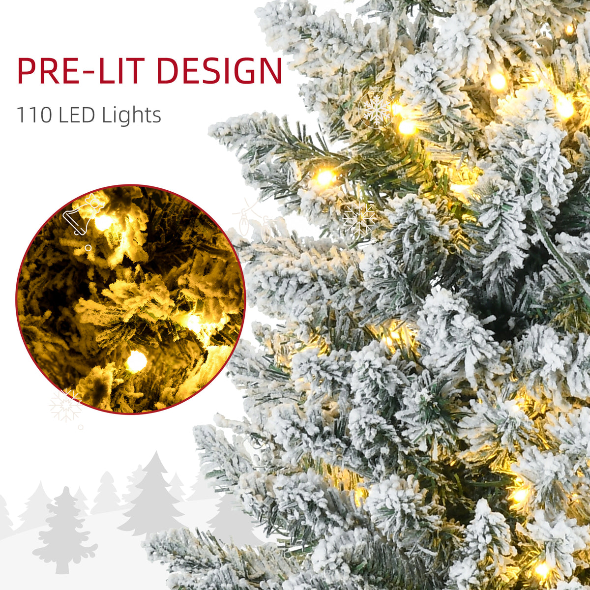 Slim pencil Christmas tree, pre-lit 5 ft