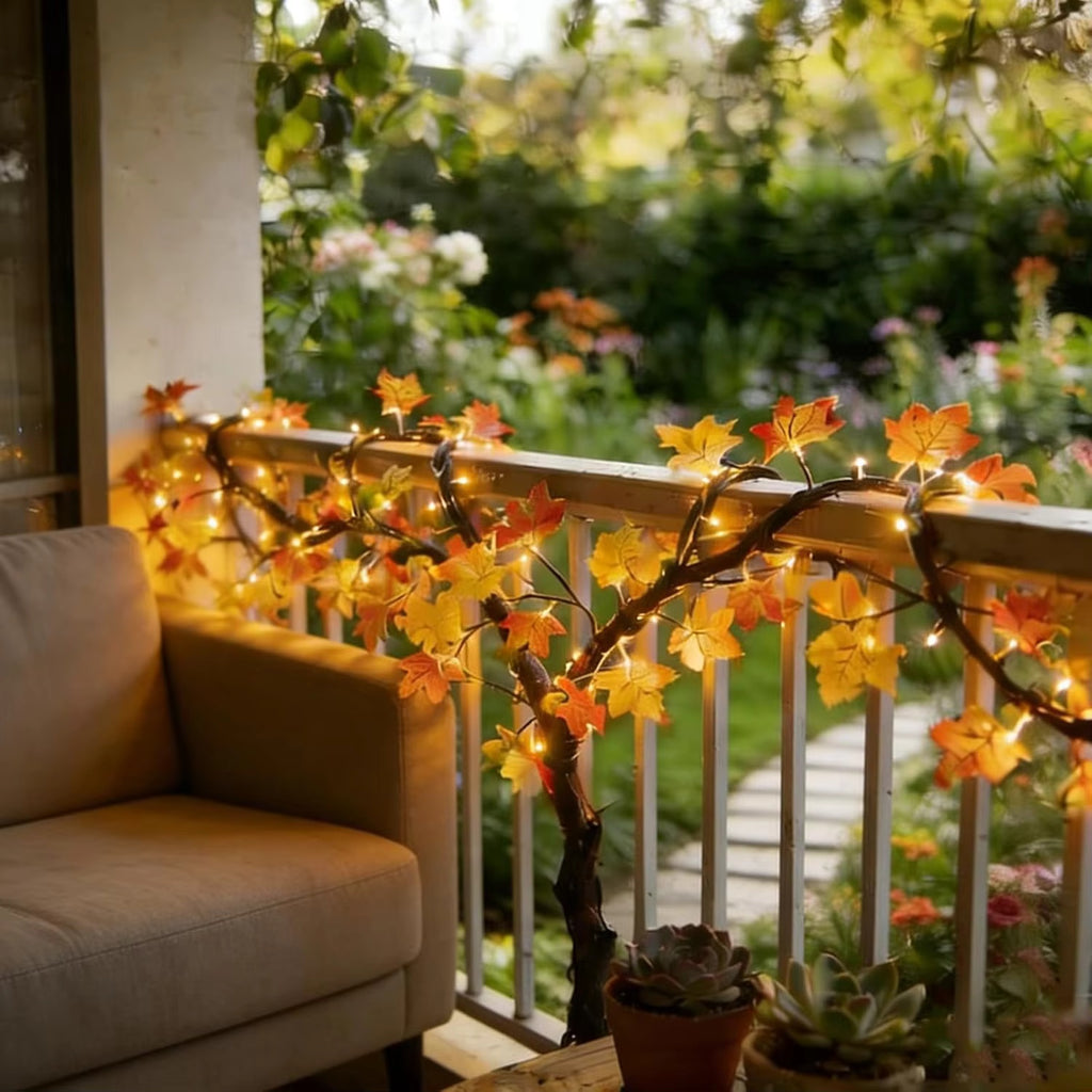 Maple leaf branch lights for fall decor