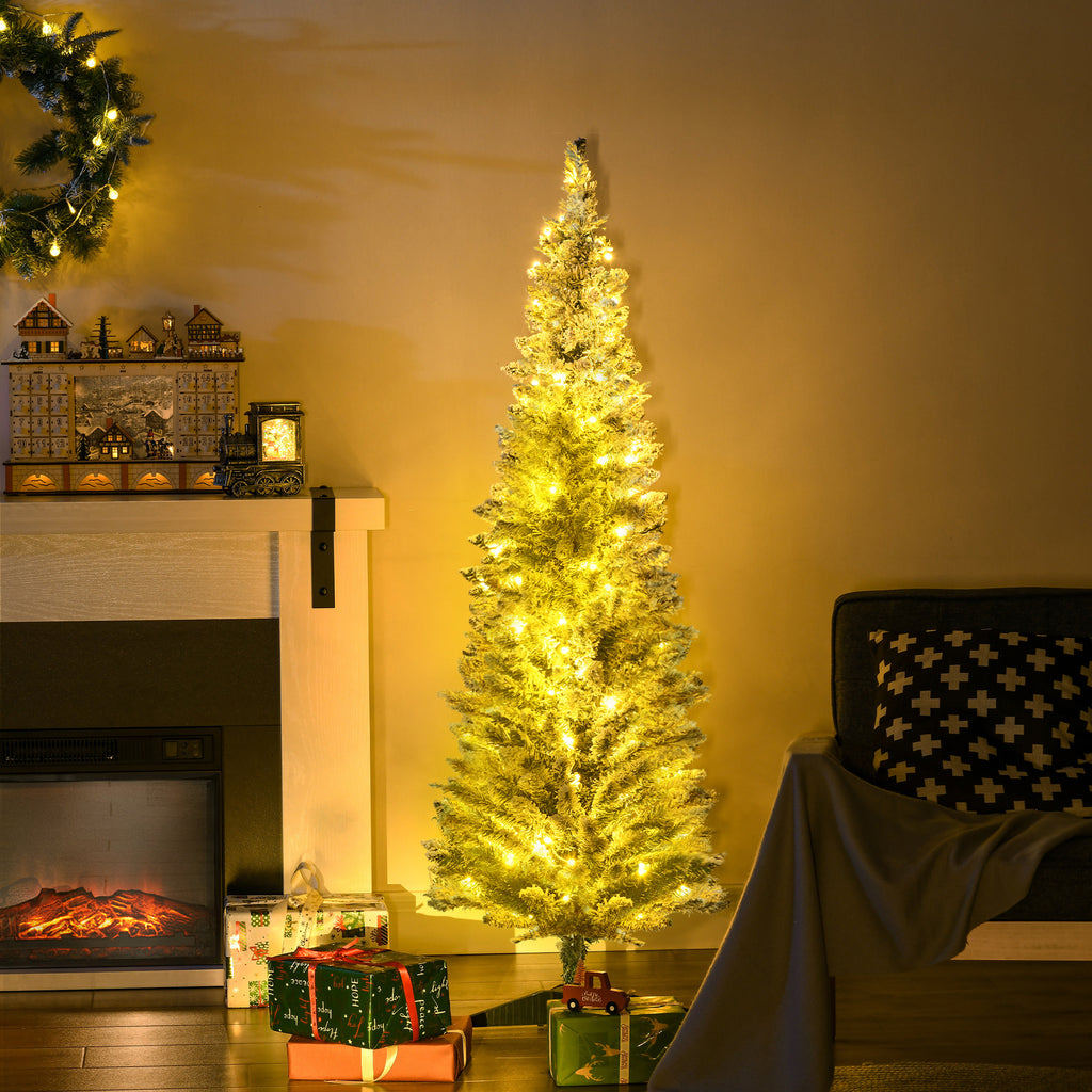 Slim pencil Christmas tree, pre-lit 5 ft