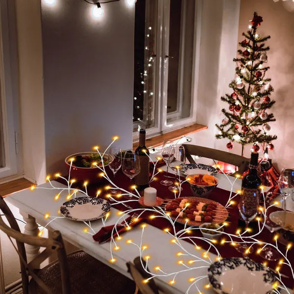 Lighted Birch Garland, 7.9 ft with 144 LEDs & Remote