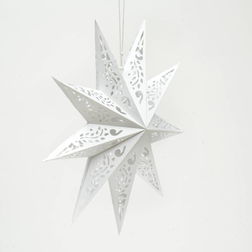 Handmade White Paper Star, 24 in (60 cm)