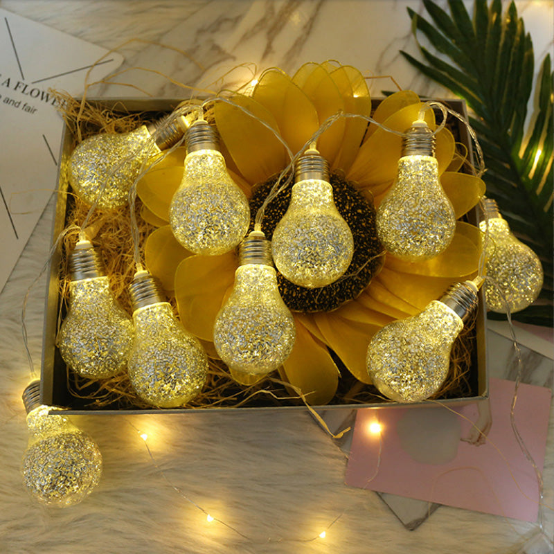 Snow globe string lights, warm white