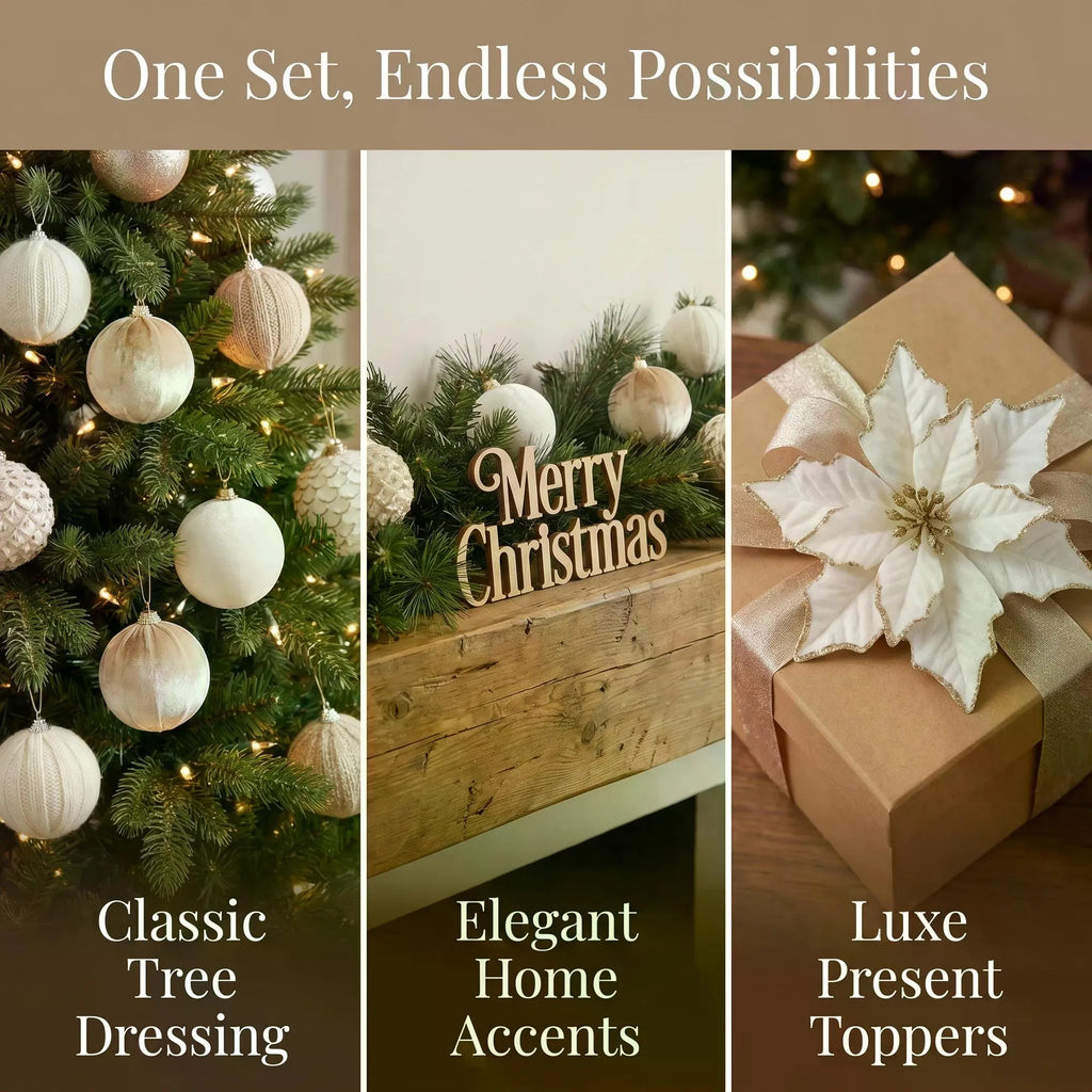 Velvet Christmas ornaments set