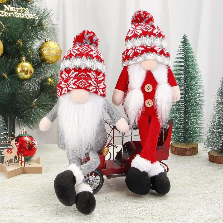 Handmade Scandinavian Christmas gnomes, 2-pack