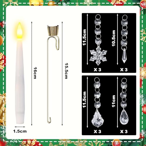 LED Clip-On Christmas Tree Candles, Set of 12