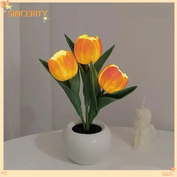 Orange tulip lamp