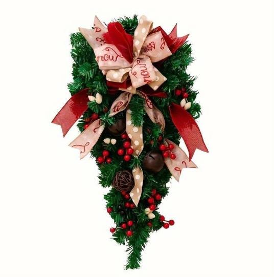 Candy cane Christmas teardrop wreath