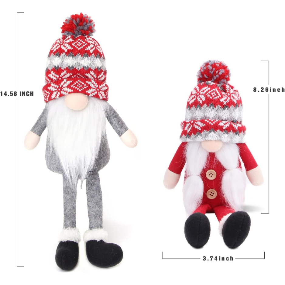 Handmade Scandinavian Christmas gnomes, 2-pack
