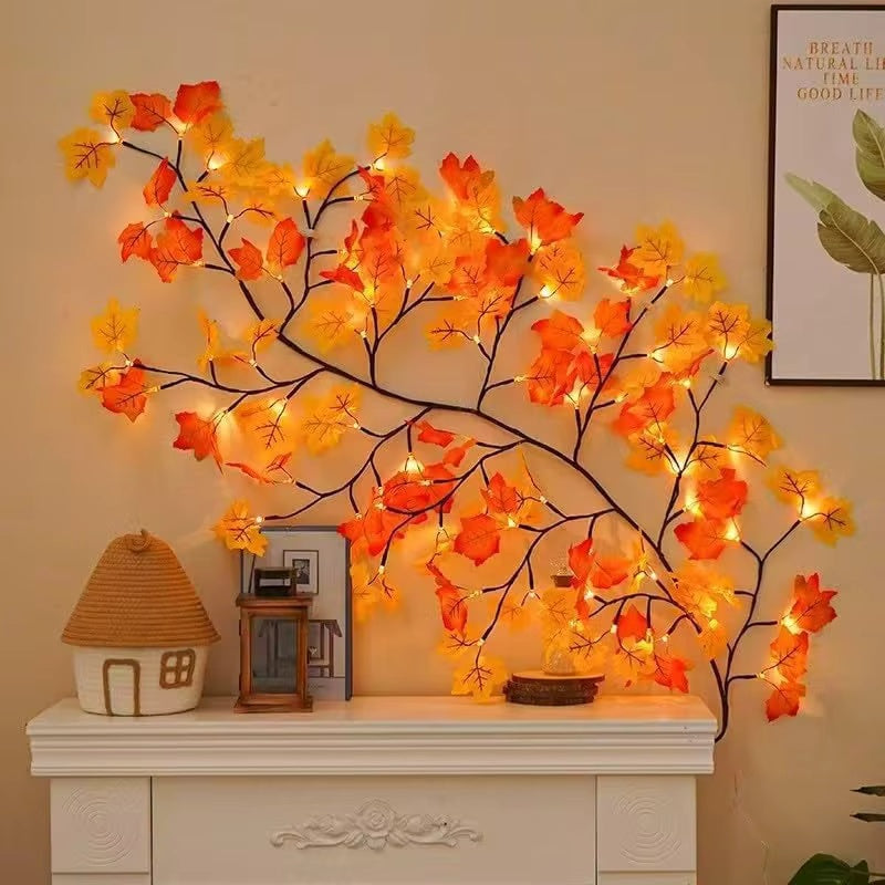 Maple leaf branch lights for fall decor