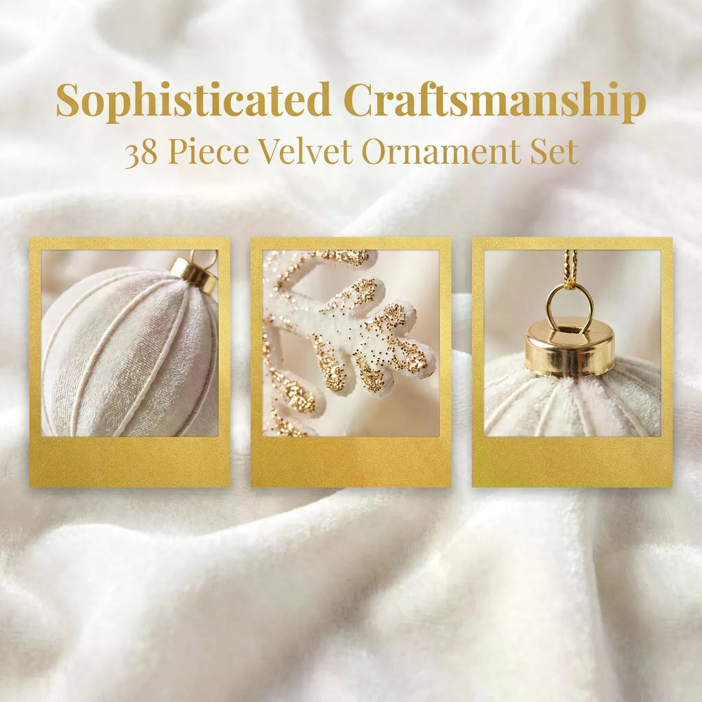Velvet Christmas ornaments set