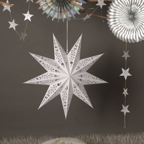 Handmade White Paper Star, 24 in (60 cm)