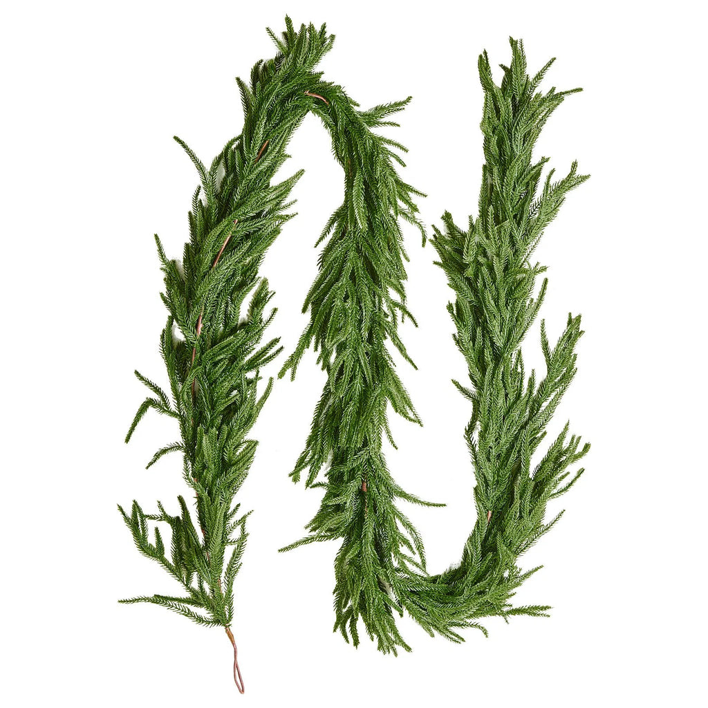 Faux Norfolk pine Christmas garland, 9 ft