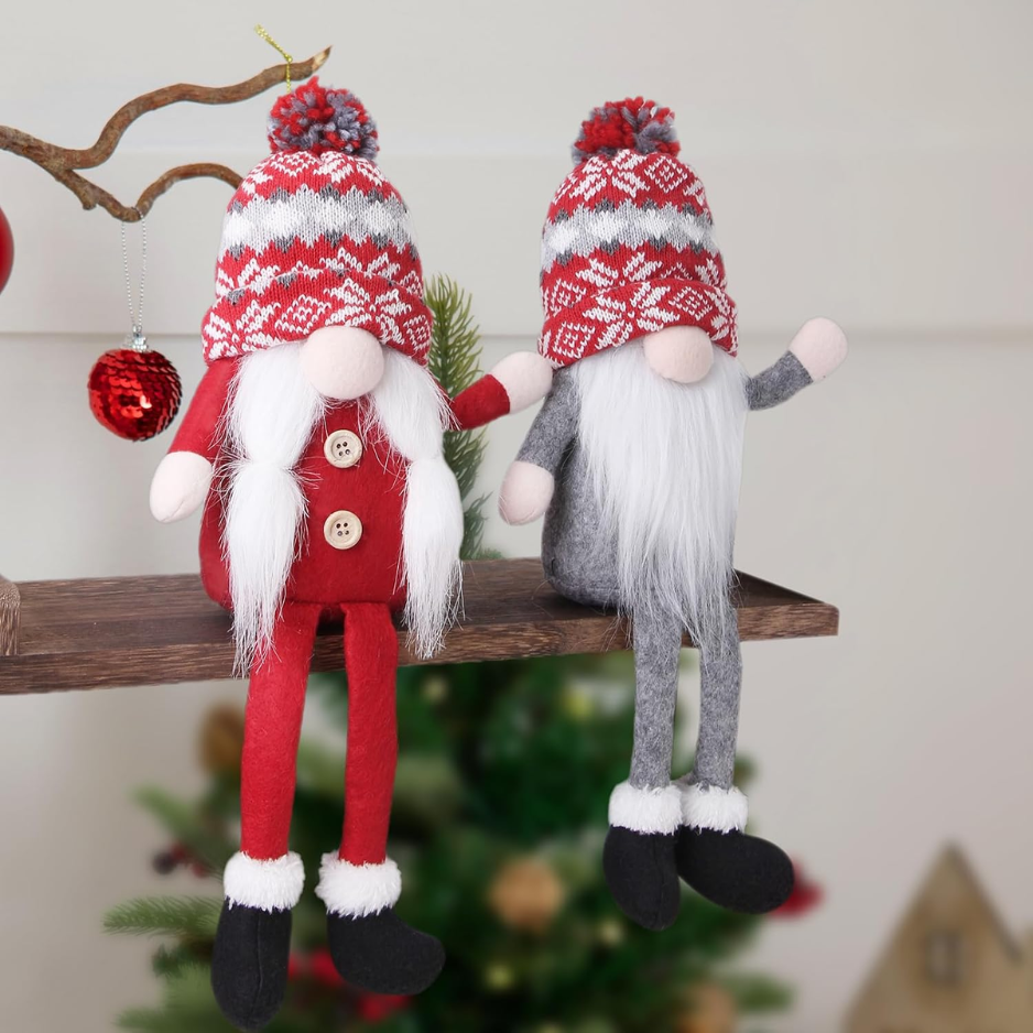 Handmade Scandinavian Christmas gnomes, 2-pack