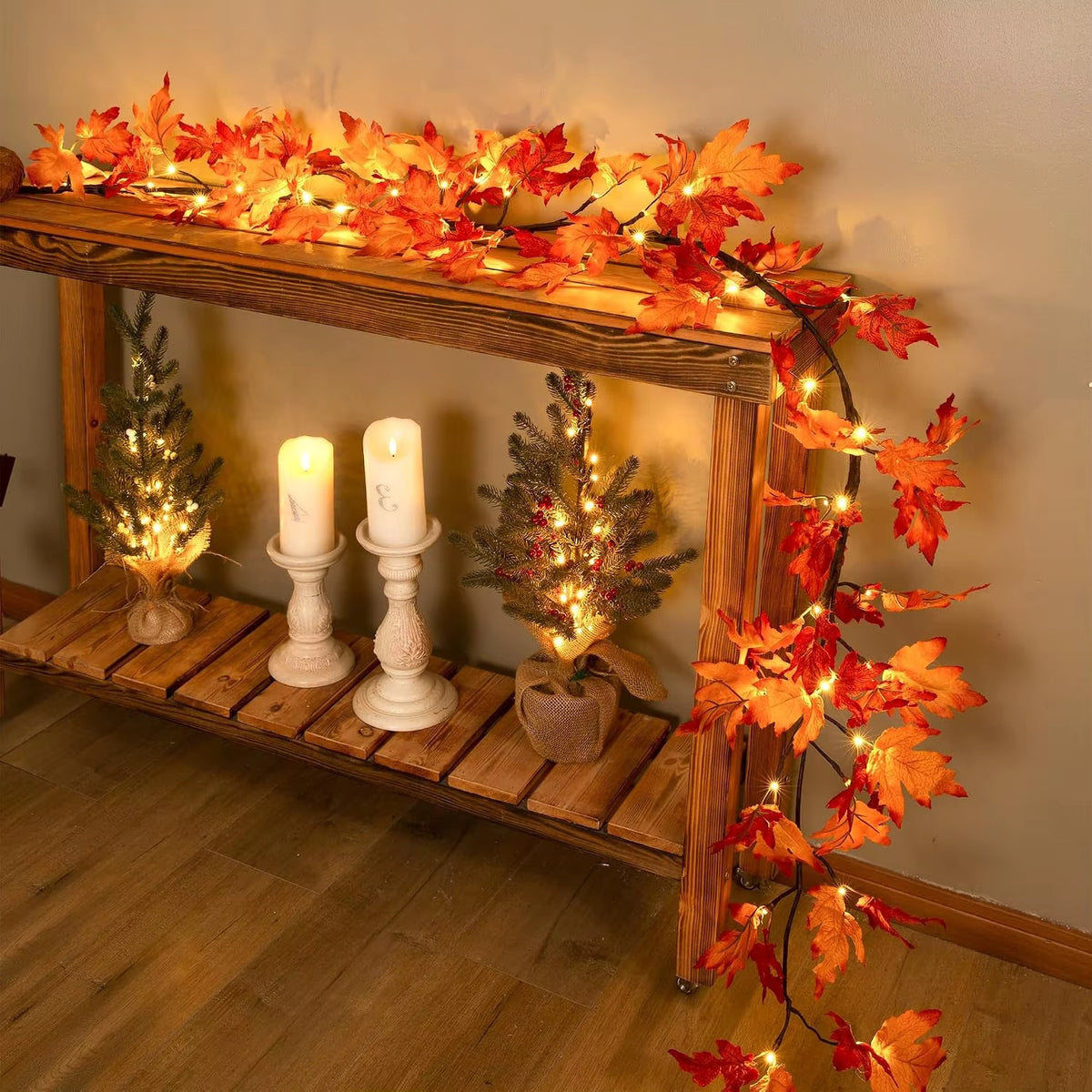 Maple leaf branch lights for fall decor