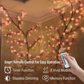 Cherry blossom branch lights on bedroom wall