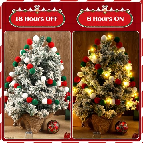 Lighted felt pom pom Christmas garland