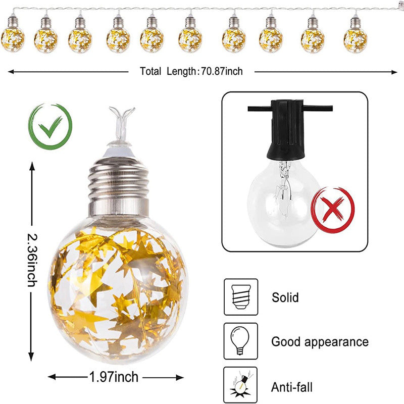Snow globe string lights, warm white