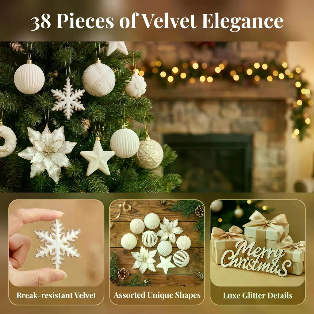 Velvet Christmas ornaments set