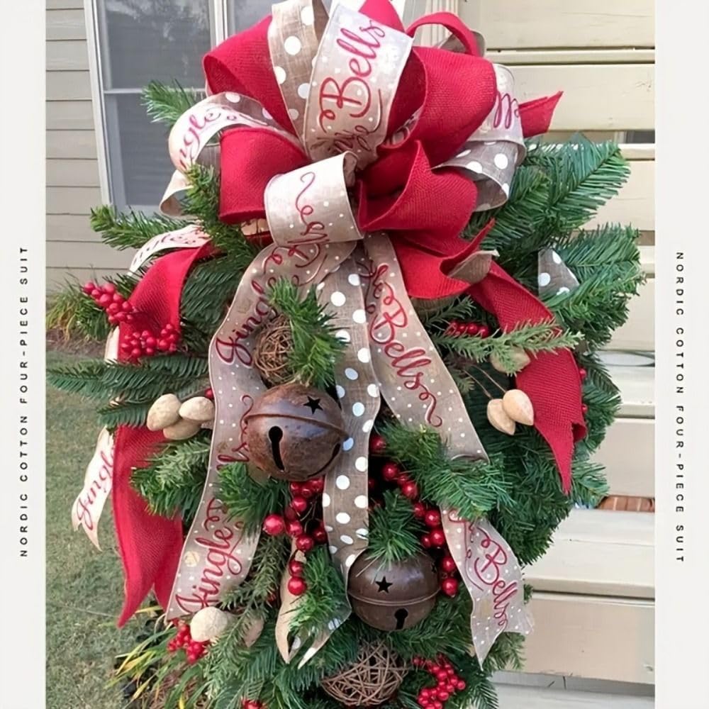 Candy cane Christmas teardrop wreath