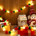 Lighted felt pom pom Christmas garland
