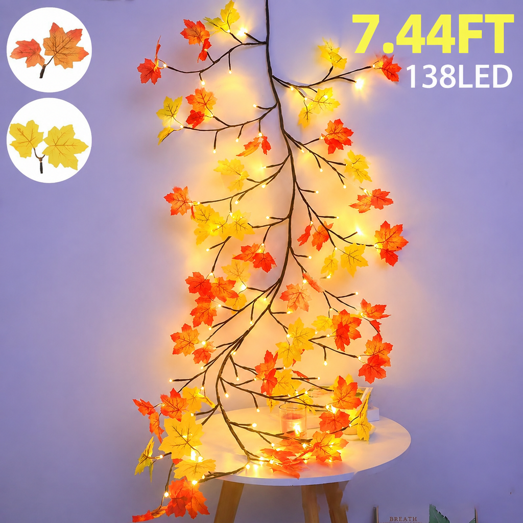 Maple leaf branch lights for fall decor