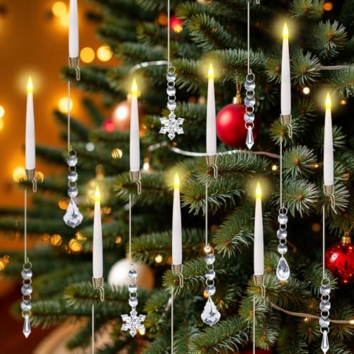 LED Clip-On Christmas Tree Candles, Set of 12