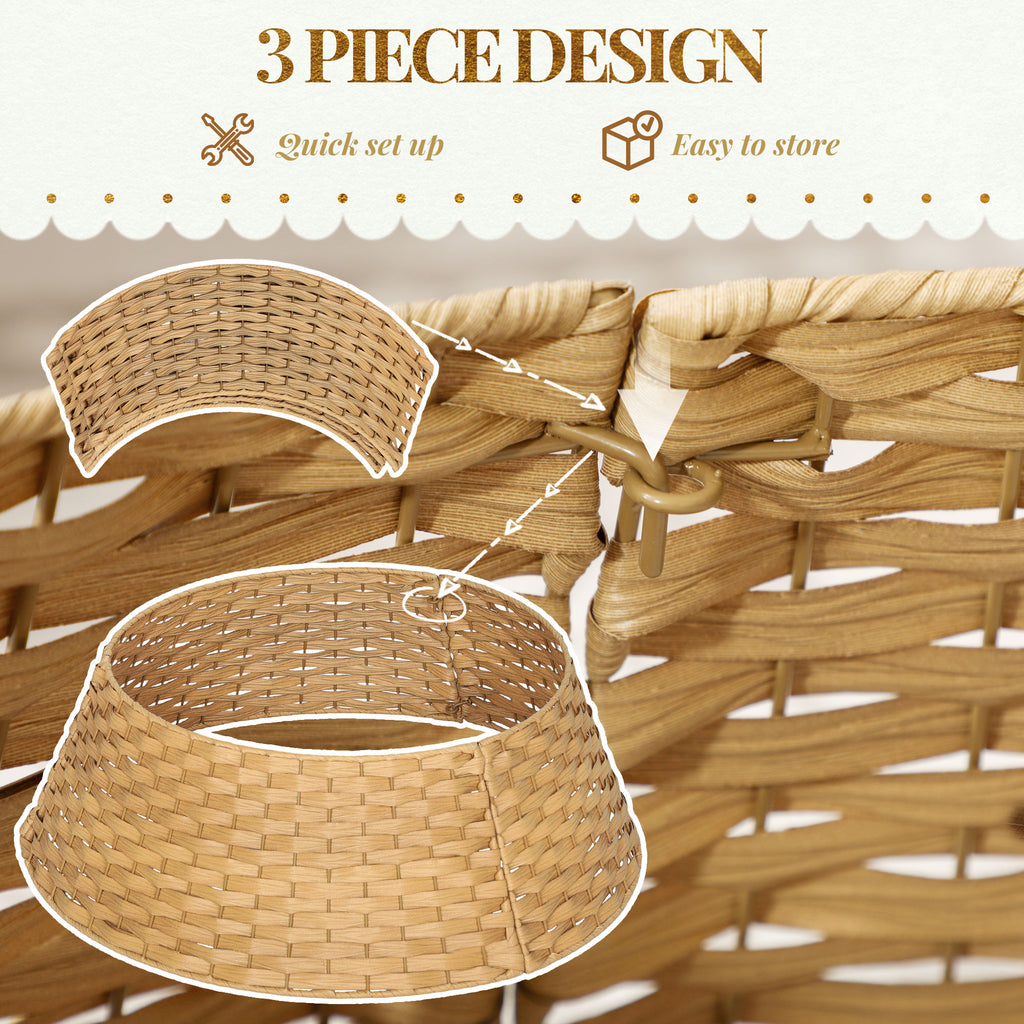 Woven rattan-look Christmas tree collar