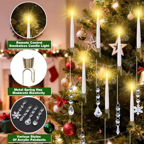 LED Clip-On Christmas Tree Candles, Set of 12