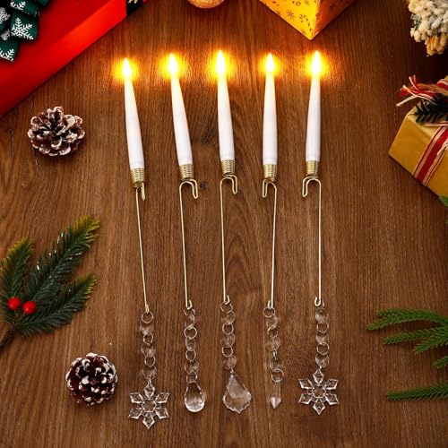 LED Clip-On Christmas Tree Candles, Set of 12